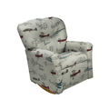 Kids Rocker Recliner Chair (Ages 2-7) - Airplane Fabric