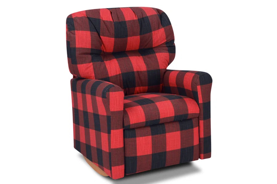 Kids Rocker Recliner Chair (Ages 2-7) - Red Buffalo Plaid