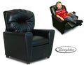 Kids Recliner Chair (Ages 2-7) - Black Leather Like