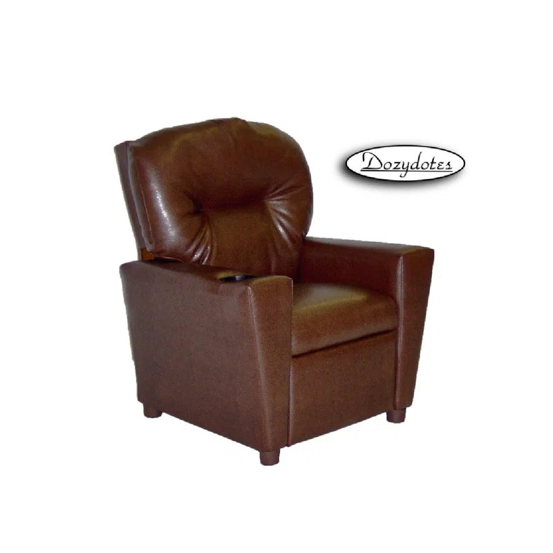 Kids Recliner Chair (Ages 2-7) - Pecan Brown Leather Like