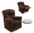 Kids Rocker Recliner (Ages 2-7) - Chocolate Micro Suede